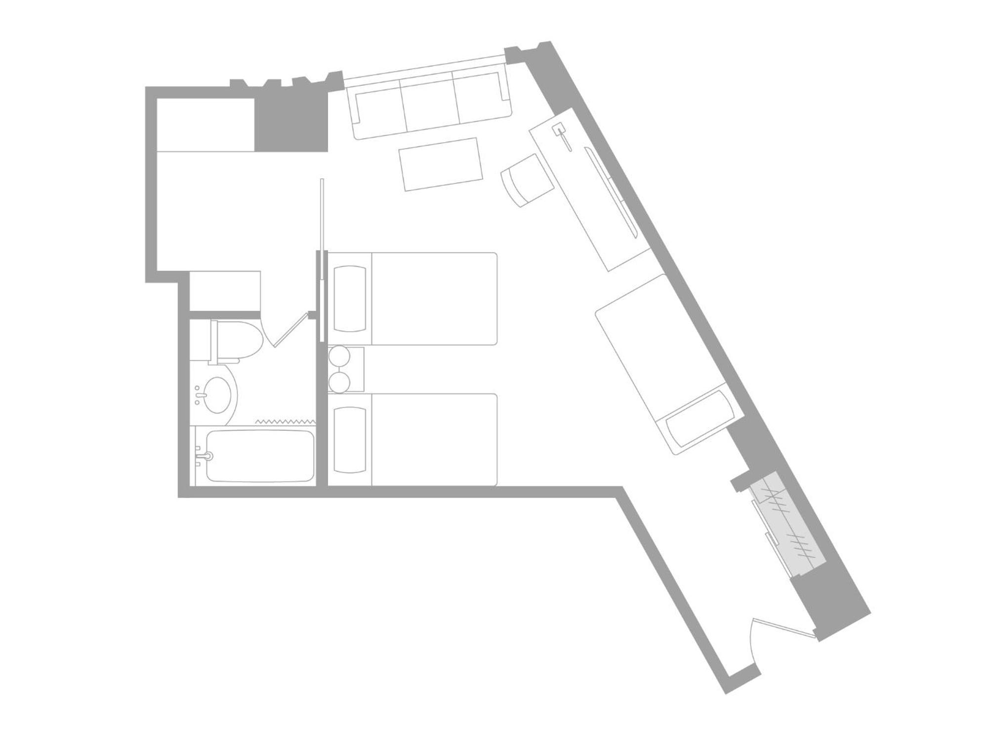 Standard Dreibettzimmer im Garden Tower – Nichtraucher