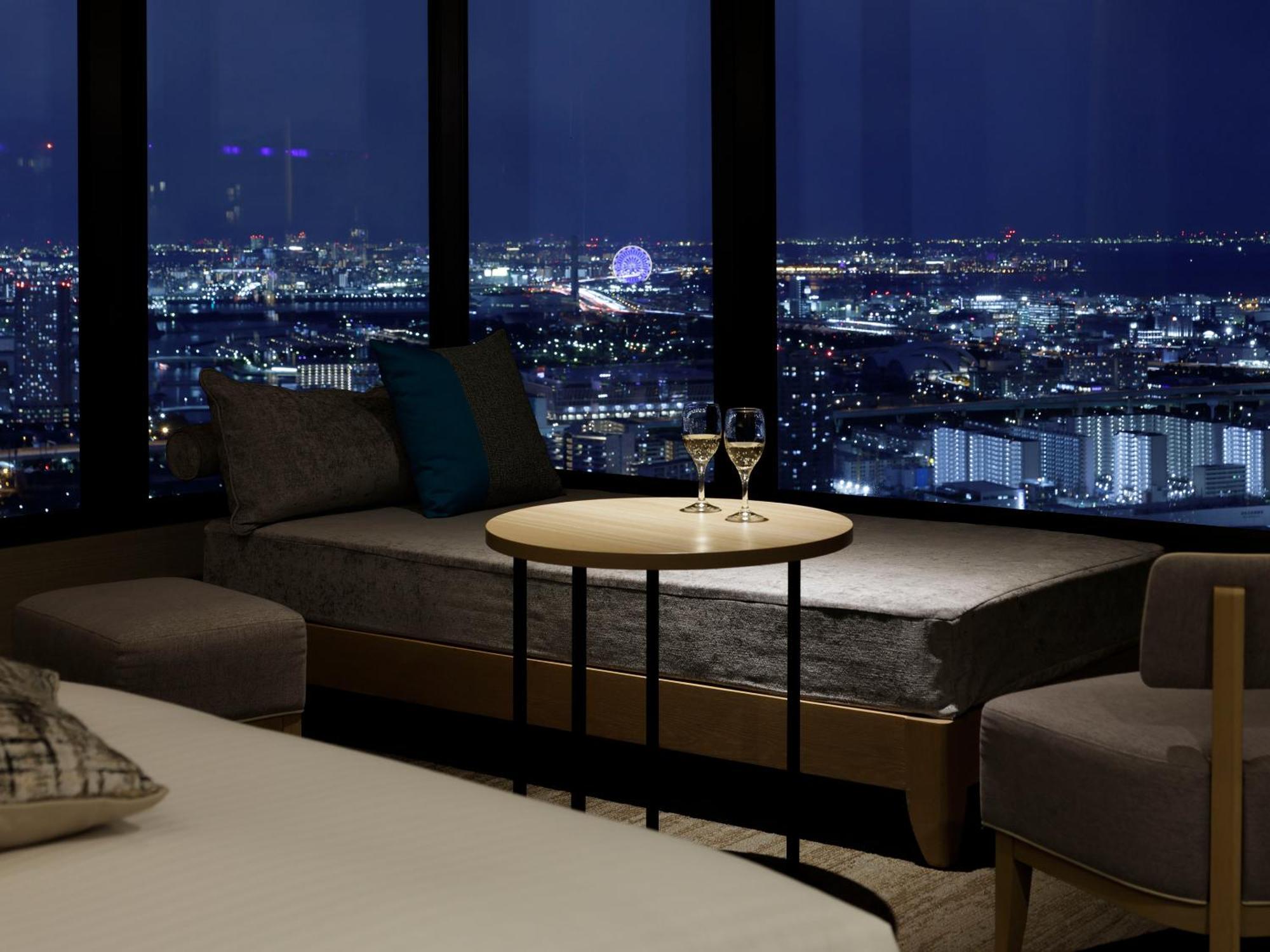 Executive Eck-Zweibettzimmer mit Badewanne und Aussicht
