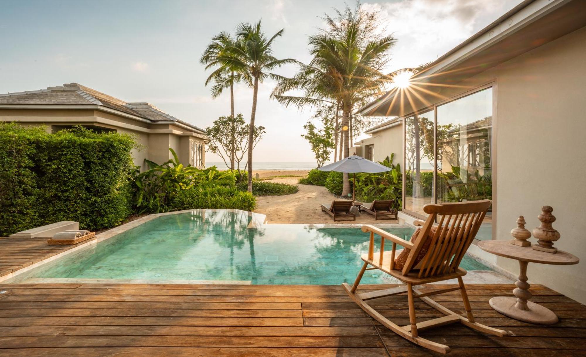 Familien-Poolvilla am Strand mit 2 Schlafzimmern